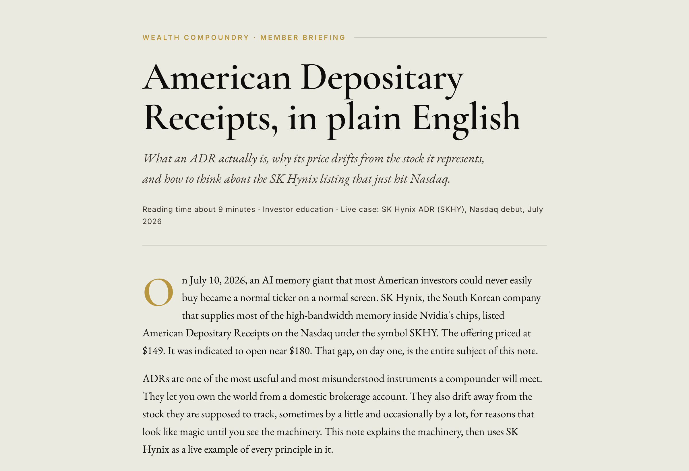 American Depositary Receipts, in plain English