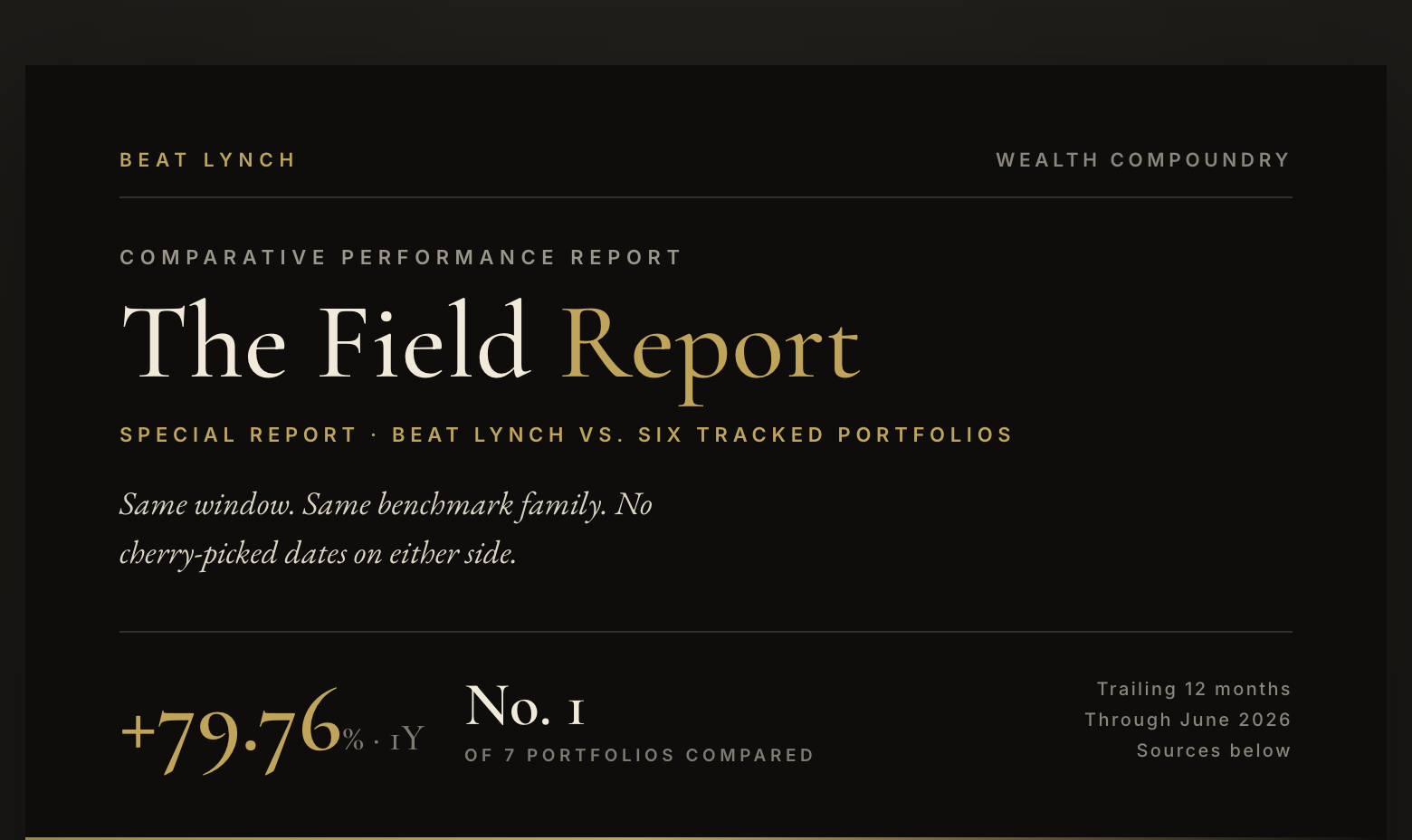 Beat Lynch vs The Field — Annual Report cover